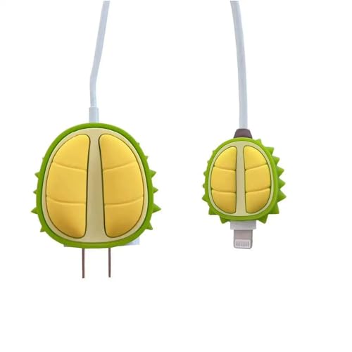 ZOSTLAND 5 in 1 DIY 18W 20W Heart Shape Protector Data Cable USB Charger Line Earphone Wire Saver Organizer Compatible with iPhone 11 12 13 14 15 Pro Max - color: Durian