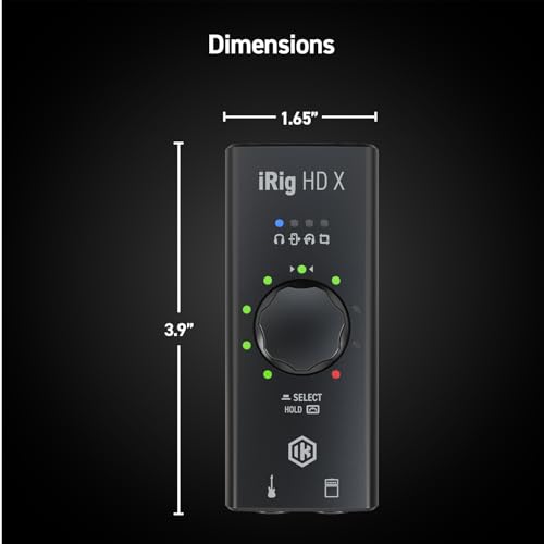 IK Multimedia iRig HD X Guitar Audio Interface - 96 kHz Music Recording, 24-bit, For iPhone, iPad, Mac, iOS, And PC With Lightning Cable, USB-C, Guitar Accessories, Recording Studio Equipment - size: iRig HD X