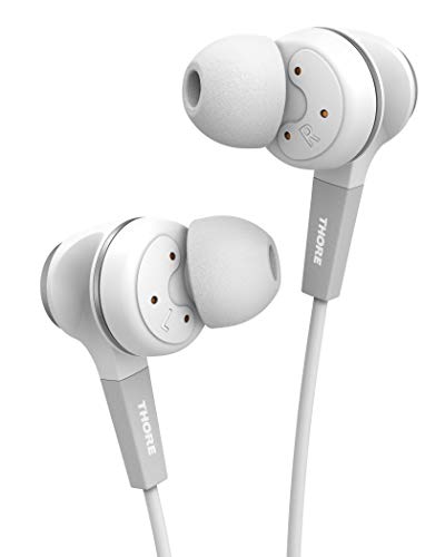 Thore iPhone Earphones (Apple MFi Certified) V120 in Ear Wired Lightning Earbuds (Sweat/Water Resistant) Headphones with Mic/Volume Remote for iPhone 12/13/14 Pro Max - White - color: White