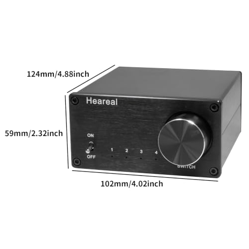 Bi-Directional 4-Way Stereo Audio Switcher, Rotary Knob, Gold-Plated RCA