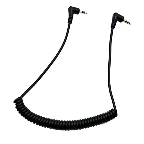 3.5mm Coiled Aux Cable;Seadream 2Pack 3-Pole Coiled 3.5mm Male Right Angle to Male Right Angle Stereo Audio Spring Aux Cable for Beats Dr. Dre Studio iPhone Samsung
