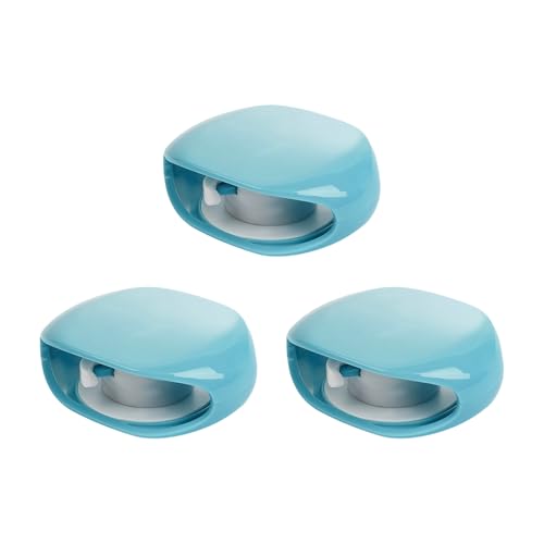 3Pcs Automatic Data Cable Management Box Automatic Retraction Winding Case for Sports Earphone Data Charging Winder - color: Blue
