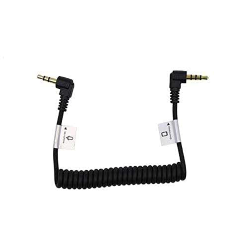 ProMaster Audio Cable 3.5mm TRRS Male Right Angle - 3.5mm TRS Male Right Angle - 8 1/2" Coiled, (Model 7990)