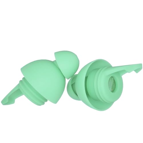 LYSIAN High Fidelity Concert Ear Plugs, 23dB, 2 Pairs with Case, Aqua | Reusable soft musician earplugs for concerts, festivals & raves; 23dB noise reduction, 2 pairs with aluminum case - color: Aqua