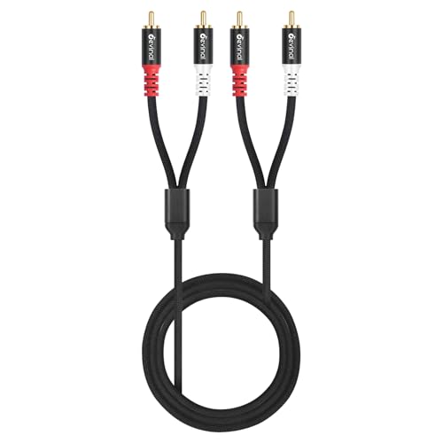 10FT RCA Cables, 2RCA to 2RCA Audio Cable, Male Stereo RCA Cord Shielded Braided for Home Theater, HDTV, Amplifiers, Hi-Fi Systems, Car Audio, Speakers - size: 3 Meters/ 10 FT