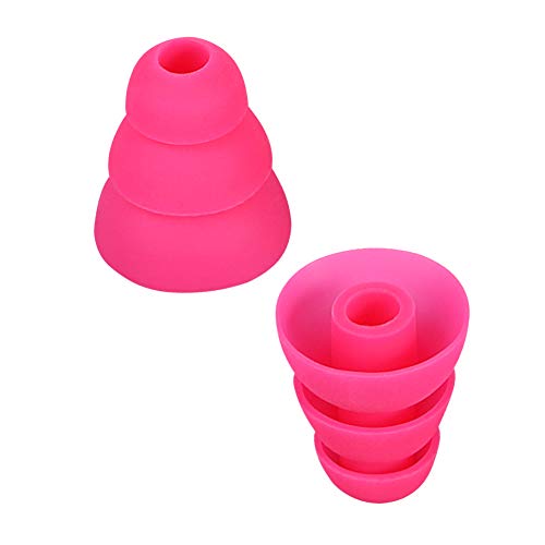 Earbud Tips Earbud Covers Triple Flange Ear Tip, 9 Pairs S/M/L Size Triple Flange Noise Isolate Silicone Cushion Ear Bud Tips with 3.8mm Connector Hole, Fit for Most in Ear Earphone