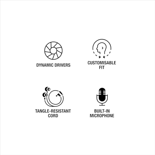 Marshall Mode USB-C 유선 이어버드 - 내장 마이크 | 맞춤형 핏 | 엉킴 방지 코드 | 다이나믹 드라이버 - 블랙