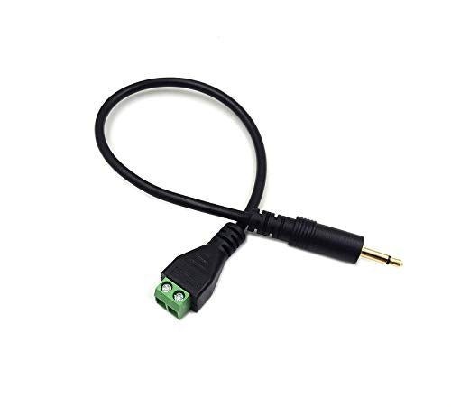 Gold Plated 3.5mm (1/8'') Mono TS Audio Balanced Male Jack to AV 2 Pin Screw Video Balun Terminal Adapter Connector Cable 30cm/1FT (3.5mm M2pin) - color: 3.5mm M/2pin