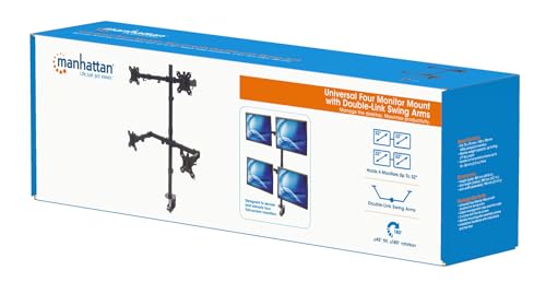 Universal Four Monitor Mount with Double-Link Swing Arms Holds Four 13" to 32" LCD Monitors up to 8 Kg (17 lbs.), Black 461566 - style: 4 Arms