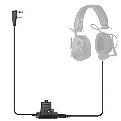 U94 PTT Military 2-Pin Adapter 7.0mm Plug Push to Talk for Baofeng ham Radio UV-5R MINI AR-5RM UV-21R UV-5G AR-152 PRO BF-F8HP PRO UV-5R DM-32 BF-888S Kenwood Two Way Radio