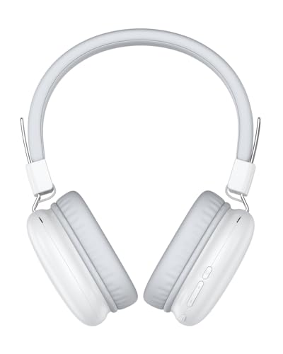 awatrue Kids Over-Ear Bluetooth Headphones, 85dBA Safe Volume, White | Built-in Microphone, Bluetooth 5.4, Foldable, 50H Playtime, USB-C Charging - color: White