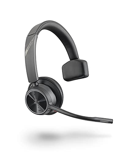 Poly - Voyager 4310 UC Wireless Headset (Plantronics) - Single-Ear Headset w/Mic - Connect to PC/Mac via USB-C Bluetooth Adapter, Cell Phone via Bluetooth - Works with Teams (Certified), Zoom & More - style: Headset (Teams Version)