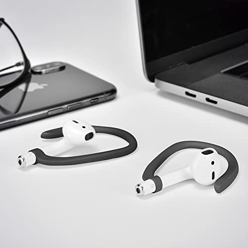 Ear Hooks for Apple AirPods Pro 2/1 & AirPod 4-1, Black | Comfortable to wear, Anti Slip Sports Hooks, Easy Install and Take off, Compatible with all AirPods Model (Except Pro 3) - color: Black