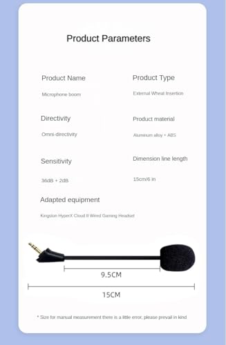 Precision Replacement Microphone for NEW HyperX Cloud II Wired (Post-2022) Gaming Headset | 1:1 Fit, All-Metal Boom, Plug & Play