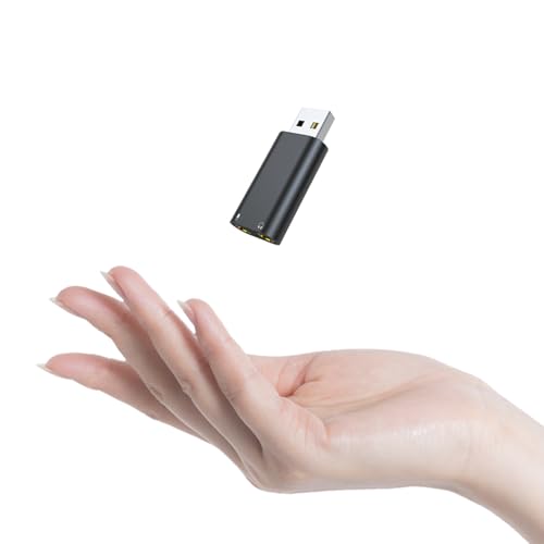 𝐔𝐩𝐠𝐫𝐚𝐝𝐞𝐝 USB to 3.5mm Jack Audio Adapter,USB to Headphone Adapter | USB A to Aux Adapter External Stereo Sound Card,for Headphone/Mac/Linux/Laptop/Desktops/Docking Station