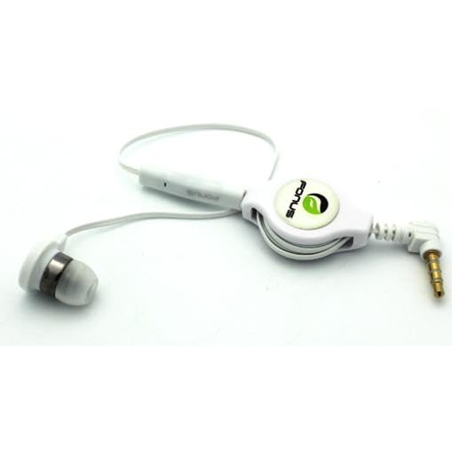Retractable Mono Earphone Headphone 3.5mm w Mic Compatible with Lenovo Tab Plus 11.5" (2024)/K11 Plus 11.45" (2024)/Tab K10 10.3" (2021), Headset Handsfree Earbud Earpiece Microphone