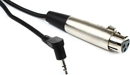 Hosa XVS-101F Camcorder Microphone Cable, XLR3F to Right-angle 3.5 mm TRS, 1 Foot - size: 1 Foot