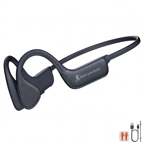Bone Conduction Headphones, Bluetooth 5.4 Open-Ear Sports Headphones | Wireless with Mic, 12H Playtime, IPX6 Sweatproof, Secure Fit for Running, Cycling and Workouts (Black) - color: Black