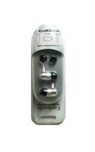 iConcepts Noise Isolation Earbuds for MP3, Gaming or iPhone Silver - color: Silver