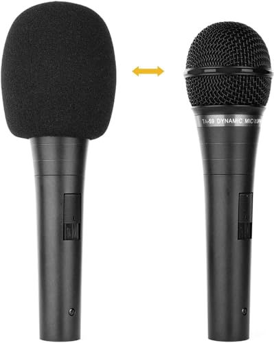 6 PCS Microphone Windscreen Black Foam Handheld Cover, Mic Covers for SM58, E835 by Swagwert - color: Black