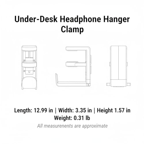Under Desk Headphone Hanger Clamp, Rotating Mount for Sit-Stand Desks, No-Drill Installation, Paper-Based Composite (1 PC) - color: White