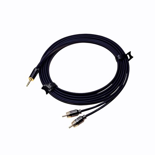 3.5mm to RCA Cable 10FT — OFC Gold-Plated 1/8 Inch Stereo Aux Y Splitter Cord for iPhone iPad Android Laptop to Car Stereo Home Theater Amplifier Receiver Speaker