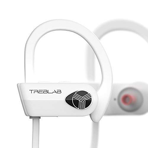 TREBLAB XR500 Bluetooth Running Headphones, IPX7 Waterproof | Noise Cancelling, Secure-Fit, Wireless Sport Earbuds with Mic