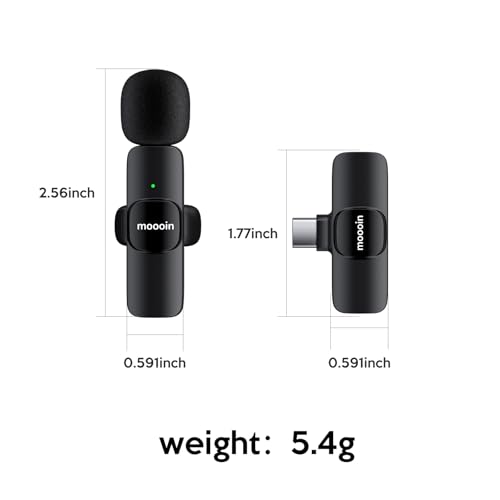 Wireless Mini Microphone for iPhone Android, Lapel Mic for Video Recording