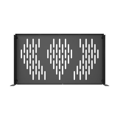 Beiyier 2PCS 1U Universal Server Rack Shelf, 10" Deep Vented Cantilever Mount Tray, for 19” Network Equipment Rack & Cabinet (Black) - size: 10“