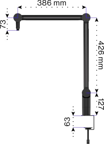 ENDORFY Studio Boom Arm USB-C, USB-B, Includes USB-C and USB-B Cable, Studio Insert, Internal Springs and Cable Management, 360 Degree Rotation, Includes 3/8" to 5/8" Adapter, EY0A005