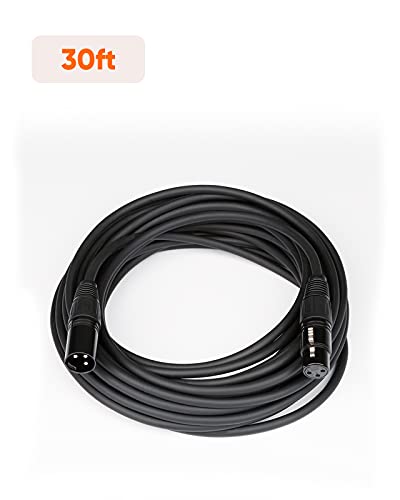CableCreation 3Pin XLR Male to Female Balanced Microphone Extension Cable - size: 30 Feet, style: 【1 Pack】