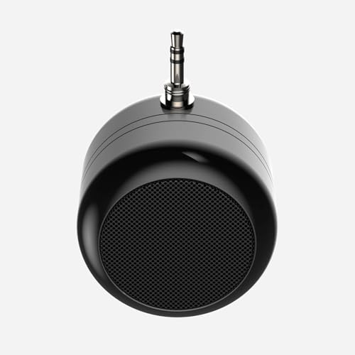 Mini Wired Speaker with 3.5mm AUX, 5W Portable Speaker with Built-in Battery, Compact Desktop Audio for Phone, Tablet, Laptop