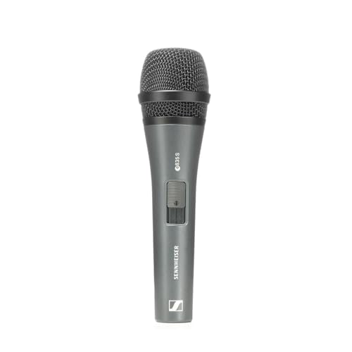 Sennheiser Pro Audio Sennheiser Professional E 835-S Dynamic Cardioid Vocal Microphone with On/Off Switch | Cardioid dynamic microphone with XLR connector and mute switch for vocals, podcasting and live events