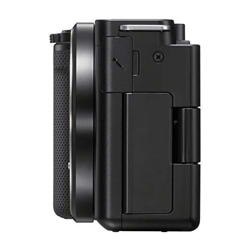 Sony Alpha ZV-E10 APS-C Interchangeable Lens Mirrorless (Body Only, Black) | Shotgun Microphone, Memory Card, Extendable Tripod with Built-in Phone Mount, Vlog Camera, (4 items)