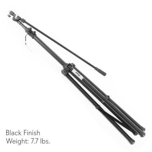 Pyle Heavy Duty Microphone Stand-Height Adjustable from 51.2'' to 78.75'' Inch High w/Extendable Telescoping Boom Arm 29.5'' and Stable Tripod Base-Clutch in T-Bar Adjustment Point PMKS56 - size: 1 Pack