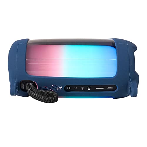 Silicone Carrying Cover for JBL Pulse 5,Travel Protective Soft Silicone Cover Sleeve Case Fit for JBL Pulse 5 Bluetooth Speaker (Tibetan Blue) - color: Tibetan blue