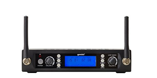 Gemini UHF Dual Headset & Lavalier Wireless Mic System (UHF-6200HL) | Dual UHF headset & lavalier mics, 512-537.5 MHz - auto SYNC pairing - 2 XLR outs + 1/4" summed mix out - LCD, 1U rack mount - style: Dual Lapel Mic