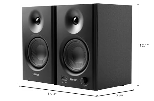 Edifier MR4 Powered Studio Monitors, 4" Active Reference Speakers - color: Black