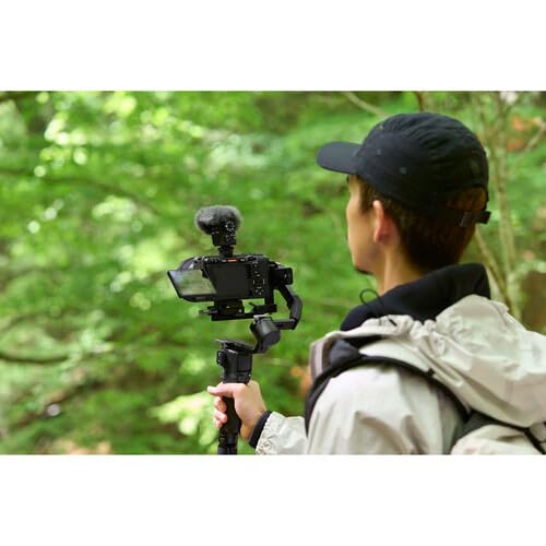 Sony ECM-M1 Shotgun Microphone Bundle | Triple Shoe Bracket, 64GB Memory Card, For Crystal Clear Audio Recording, Professional Digital Camera Mic, (3 items)