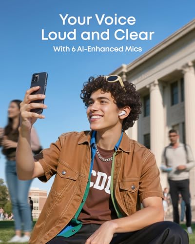 Soundcore P31i by Anker Translation Earbuds with Real-Time Adaptive ANC | Real-Time Adaptive Noise Cancelling, Hi-Res Sound, Translation Earbuds, 50H Playtime, Spatial Audio, Fast Charging, IP55 - color: White