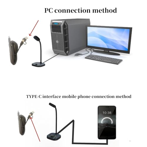USB Computer Microphone,Easy-to-Use Real-Time Changing Voice Changer Microphone Desktop Mac for PC/Laptop/Smartphone/Tablet for Online Chatting, Home Studio, Podcasting, Gaming, Skype, YouTube