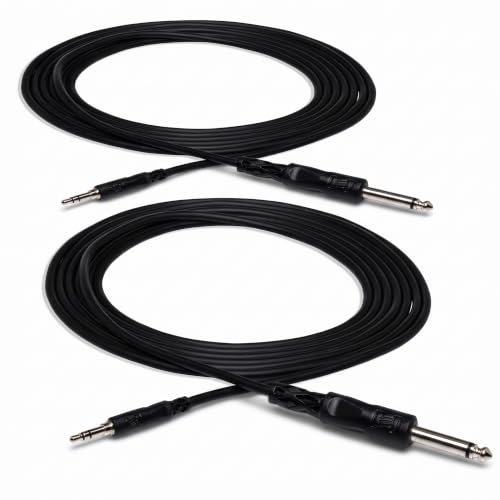 Hosa CMP-110 1/4" TS to 3.5 mm TRS Mono Interconnect Cable, 10 Feet (Pack of 2) - size: 10 Feet (Pack of 2), style: 1/4