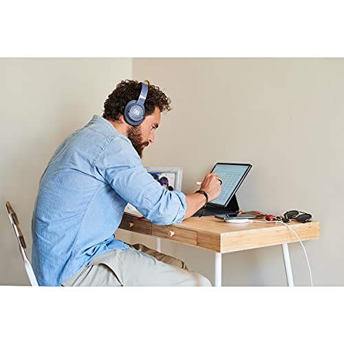 JBL Tune 760NC - Lightweight, Foldable Over-Ear Wireless Headphones with Active Noise Cancellation - Blue (Renewed) - color: Blue
