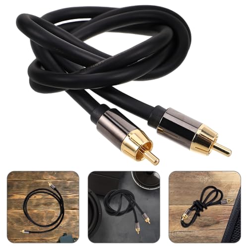 Coaxial Digital Audio Cable 1m with Aluminum Alloy Shell, Black and Metallic Audio and Video Signal Cable for Home Theater and DVD