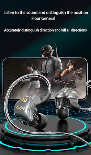 3.5mm Wired IEM Earbuds with Mic, 10mm Driver, Detachable Cable | 10mm HiFi sound, detachable 4N OFC cable and noise-isolating fit for music, gaming, calls and daily use. - color: Silver, size: 3.5mm