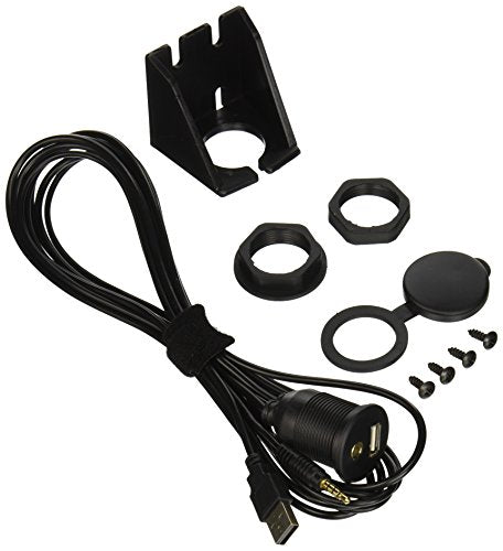 USB & 3.5mm AUX Extension Flush Mount 2 Meter Cable, 1/8 AUX Car Bike Boat Motercycle Lead