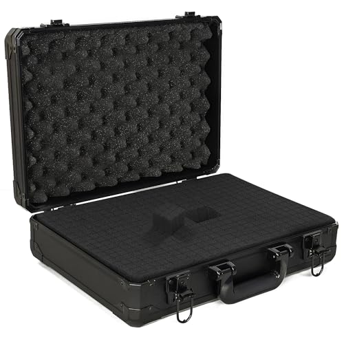 15 Inch Hard Carrying Storage Case | Ideal for Microphone & Camera Gear Transportation, DJ Mixer Case with Customizable Pre-Diced Foam, 15 X 11 X 4.3 Inch, Black - size: Inner:14.5''X 10.5 X 5.5''