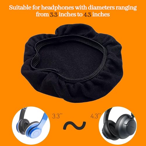 Reusable Velour Ear Pad Covers for Over-Ear Headphones – Washable Dustproof Fabric Protectors for 3.3–4.3 Inch Earcups, Soft Breathable Headphone Cushion Sleeves, Anti-Sweat Ear Cup Wraps for Gaming,