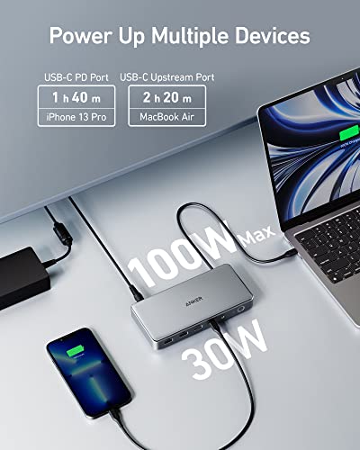 Anker Docking Station (DL6350), 10-in-1 Triple Display, DisplayLink | Triple 4K@30Hz (2 HDMI+1 DP), for Windows Laptops, MacBook Air/Pro and More (The Latest DisplayLink Driver Must Installed)