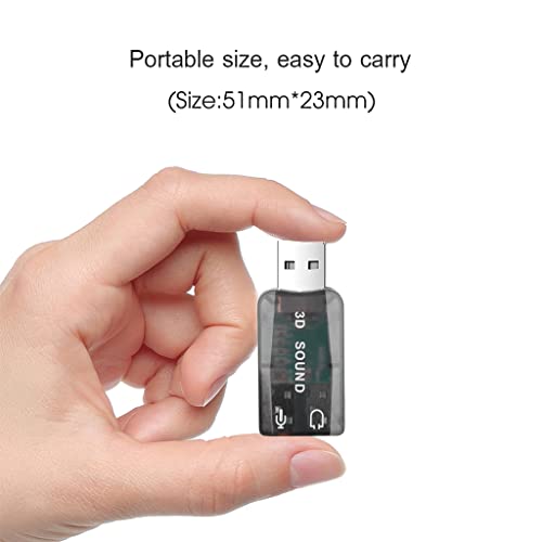 USB to 3.5mm Adapter USB 2.0 to Aux Mic Headphone External 3D Sound Card HFR8103 Chip for PC